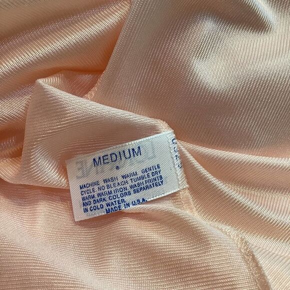 Vintage Lorraine Angel Sleeve Long Nylon Robe Peignoir Silky Floral Appliqué USA - Picture 14 of 16